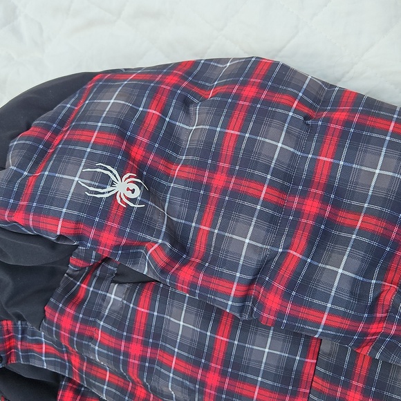 Kids XL plaid Hooded Down SPYDER jacket - Picture 7 of 10